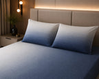 Ombrey blue - Celestial Blue Ombre Premium flat Bedsheet - 100% Cotton with 2 Pillowcases