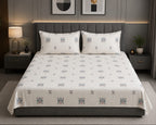 Pixel Art - Ivory Nordic Motifs : 100% cotton bedsheet