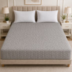 Casper Premium Quilted waterproof mattress protector - soft breathable fitted bed cover- Light Grey