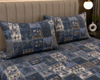 Oscar -Jaipur Heritage Indigo Patchwork Elephant Print 100% Cotton Bedsheet with 2 Pillow Covers