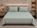 Rockstar - Sage Green Blossom Luxe Premium -100% Cotton bedsheet set with quilted pillow covers