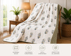 Ivory & Olive Floral Motifs Reversible Double Bed-100%Cotton AC Dohar