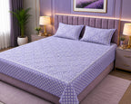 Lavender Diamond Quilted 100% Cotton Bedsheet