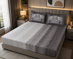 Dhurandhar Jaipur Heritage Royal Elephant 100% Cotton Bedsheet – Silver Charcoal Grey”
