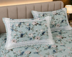 True block - Celestial Bloom Premium Bedsheet Set - 100% cotton with lace pillowcases