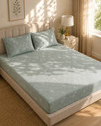 Glitter bedding - Sage Green Heritage Damask 100% Cotton Bedsheet Set Premium Floral Motif