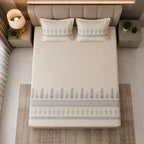 Dhurandhar Jaipur Heritage Ivory Paisley Border 100% Cotton Bedsheet – Ivory Grey”