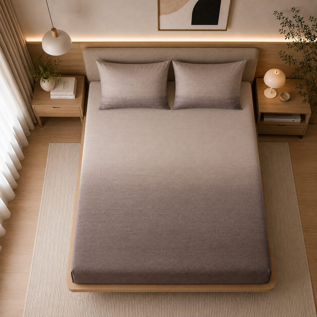 Ombre - Champagne Dusk Ombre Premium Flat Bedsheet set with 2 pillowcases - 100% cotton