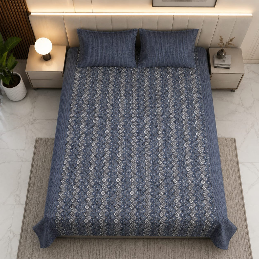 French rose -Slate Mosaic luxe - 100% cotton bedsheet
