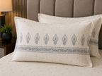 Dhurandhar Jaipur Heritage Ivory Paisley Border 100% Cotton Bedsheet – Ivory Grey”