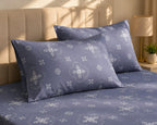 Glitter bedding - Slate blue Heritage Damask 100% Cotton Bedsheet Set Premium Floral Motif