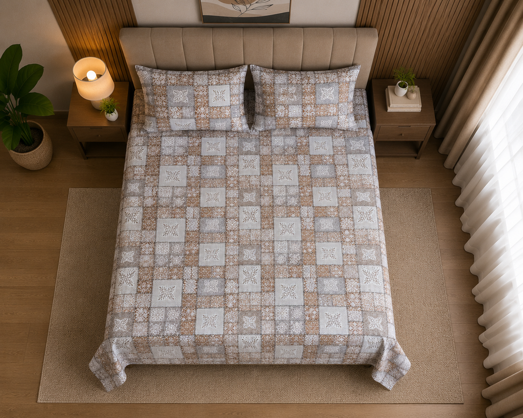 Jhumka - Terra Mosaic : Premium 100% Cotton Bedsheet