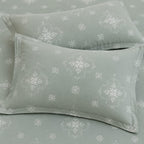 Glitter bedding - Sage Green Heritage Damask 100% Cotton Bedsheet Set Premium Floral Motif
