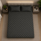 Dark and silk- Midnight Mosaic Luxe  Premium Bedsheet Set - 100%Cotton