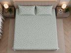 Rockstar - Sage Green Blossom Luxe Premium -100% Cotton bedsheet set with quilted pillow covers