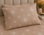 Glitter bedding - Royal Beige Heritage Damask 100% Cotton Bedsheet Set Premium Floral Motif