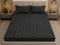 Dark and silk- Midnight Mosaic Luxe  Premium Bedsheet Set - 100%Cotton