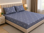 Glitter bedding - Slate blue Heritage Damask 100% Cotton Bedsheet Set Premium Floral Motif