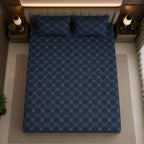 Dark and silk - Midnight Hexa Royale Premium Bedsheet Set -100% Cotton