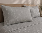 Spray - Moonstone Grey Floral Elegance premium Bedsheet Set -100% Cotton