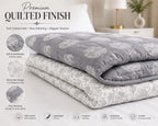 Nordic Tree Reversible Double Bed Dohar | Cotton Rich | All Season AC Quilt | Soft Quilted Grey & White Tree Print