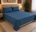 Embrose - Sapphire Royale Diamond Quilted Cotton Bedsheet – Elegant Blue Collection