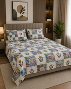 Jhumka - Heritage Tulip Mosaic 100% Cotton Bedsheet