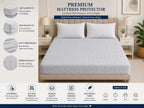 Casper Premium Quilted waterproof mattress protector - soft breathable fitted bed cover -  Pearl Grey