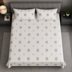 Pixel Art - Ivory Nordic Motifs : 100% cotton bedsheet